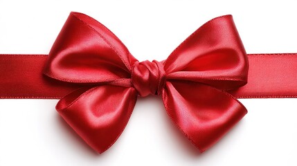 Red satin ribbon in a graceful bow, symbolizing elegance and sophistication