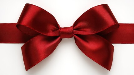 Red satin ribbon in a graceful bow, symbolizing elegance and sophistication