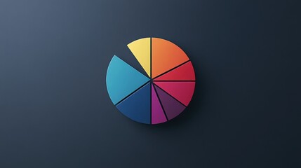 Fototapeta premium Market share distribution graphic flat design side view theme competitive analysis animation Triadic Color Scheme