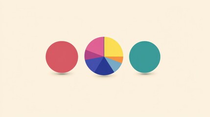 Obraz premium Market share distribution graphic flat design side view theme competitive analysis animation Triadic Color Scheme