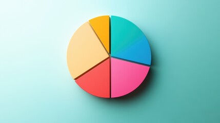 Obraz premium Market share distribution graphic flat design side view theme competitive analysis animation Triadic Color Scheme