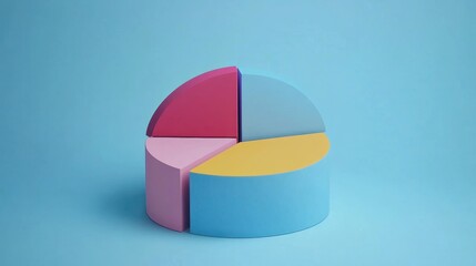 Obraz premium Market share distribution graphic flat design side view theme competitive analysis animation Triadic Color Scheme