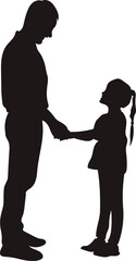 silhouette of father holding child, fathers day element