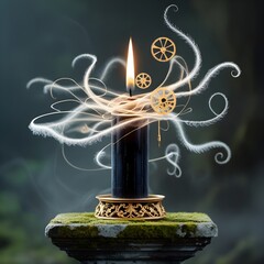 magic lamp with smoke