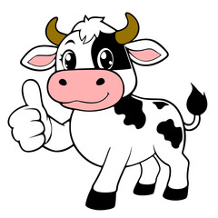 cartoon, mascot or character, cow icon, high quality