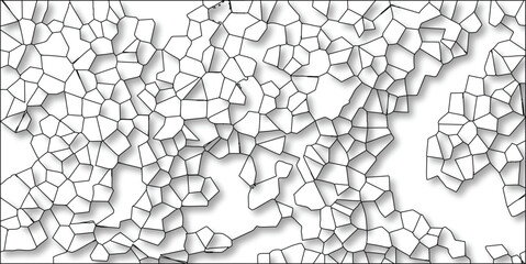 Abstract cell pattern design with white background and dark polygonal outlines provides a visual background for various concepts and creative projects.