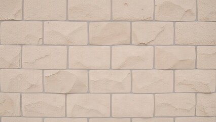 Obraz premium Beige Stone Wall Texture Background Architectural Building Exterior Pattern