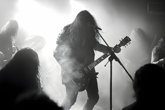 Guitarist on Stage Monochrome
