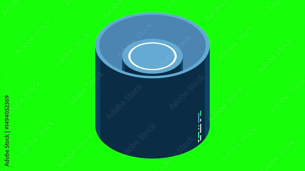 Poster Isometric cloud database animation. Cloud computing and file cloud storage. Modern technology. Motion graphic. 4K video animated in isometric style