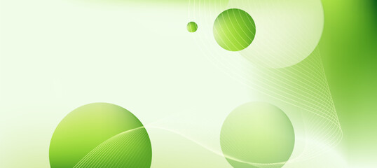 Minimal abstract green gradient background with circle eco and curve lines for presentations business