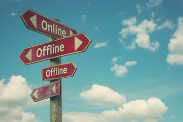 Fototapeta premium Online Offline Choice Illustration