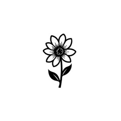 Minimalist sunflower vector illustration displaying nature's elegant simplicity