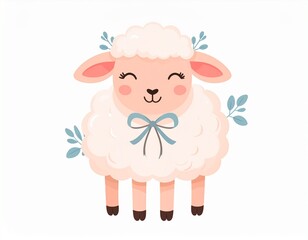 Adorable Sheep Illustration for Kids' Nursery and Farmhouse Decor