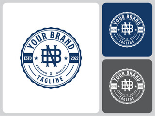 vector logo label letter NB