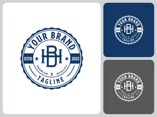HB letter label logo vector