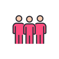 Stylized Icon Depicting A Group Of People Standing Side By Side