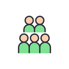 Stylized Representation Of People Grouped Together In A Hierarchical Arrangement