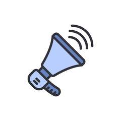 Illustrated Megaphone Symbolizing Loud Announcement On Transparent Canvas