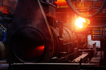 Iron pipe centrifugal pipe casting machine at the foundry