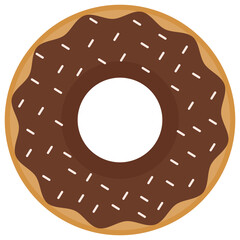 Chocolate doughnut icon isolated on white background.