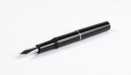 Black Fountain Pen On White Background
