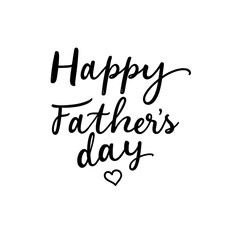 Simple black “Happy Father’s day” text with small heart below, minimalist design.