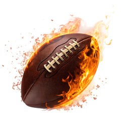 american football with flames