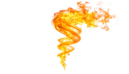 Fiery orange swirl on a Transparent Background