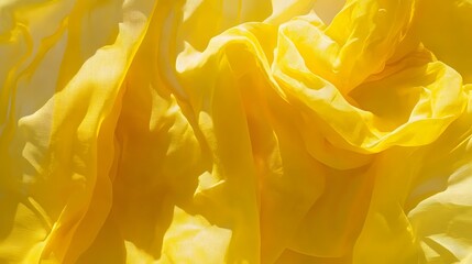 Vibrant Yellow Fabric Texture Draped in Sunlight