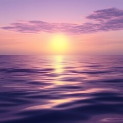 Fototapeta premium Stunning Purple Sunset Over Calm Ocean Water