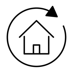 物件のリノベーションをした線画アイコン