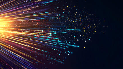 Dynamic speed lines and dotted patterns create vibrant pop background, evoking energy and excitement in colorful display