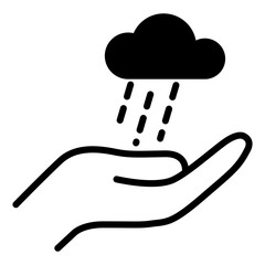 Hand offering rain icon. Mental illness icon