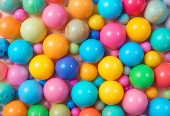 Fototapeta premium Colorful Round Balls Arranged in a Pattern Abstract Background