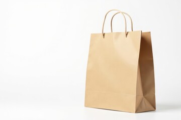 Empty brown paper shopping bag isolated on white background, brown paper bags, shopping bags