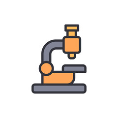 Illustrated Microscope Icon For Scientific Research On Transparent Layer