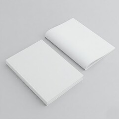 Blank white brochure mockup. Booklet, magazine, or catalog design template for branding. Clean presentation.