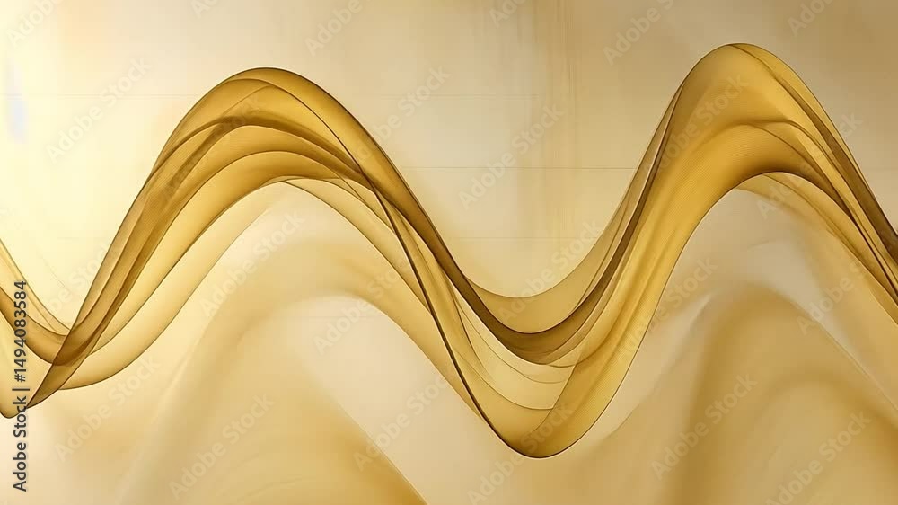 Poster elegant abstract wave patterns soft golden fluidity and minimalist design for calm serenity and tran