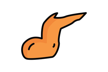 Chicken wing icon. colored outline icon style. icon related to meat. food elements vector illustration