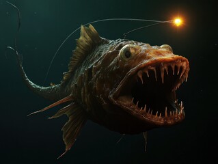 Deep sea anglerfish lurking
