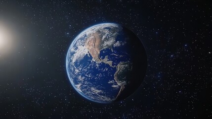 Obraz premium Background of Earth from Space with a Blue Sky and Stars