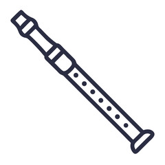 Simple Wood Flute Line Art Illustration
