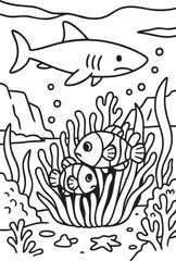 Little Boy Astronaut Floating in Space – Coloring Page for Kids