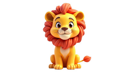 Smiling Cartoon Lion Cub Sitting