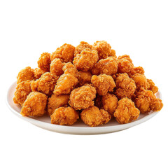 Crispy Golden Chicken Bites on a Plate, Perfect for Sharing at Gatherings or Parties on transparent background