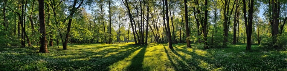 Fototapeta premium Sunlight Dappled Forest Path
