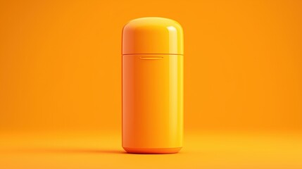 Bright 3D Icon of an Orange Deodorant Stick on Matching Background