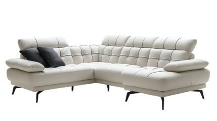 Luxury living space sofa with plush seating isolated on transparent background