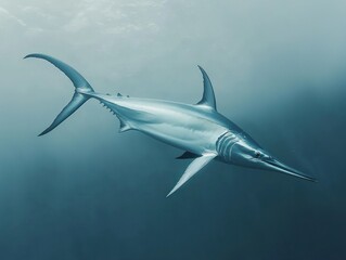 Swordfish glides gracefully underwater
