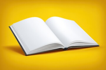 Livre ouvert sur fond jaune